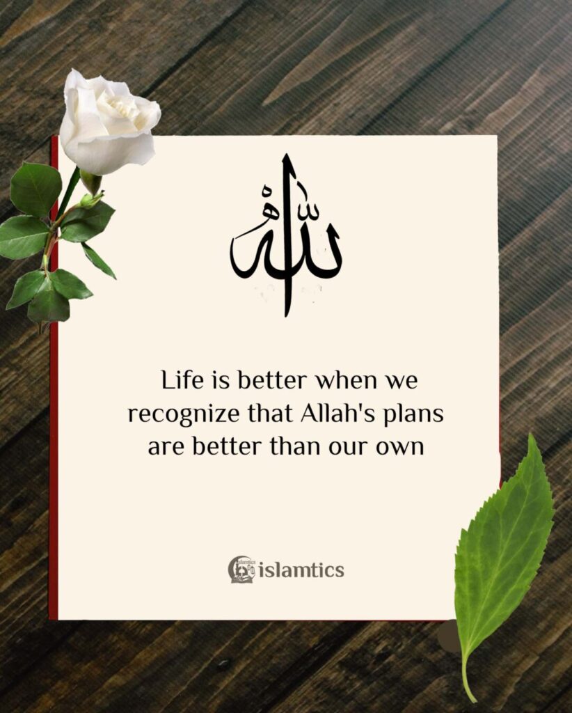 Life is better when we recognize that Allah's plans are better than our own