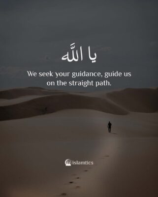 We seek your guidance, guide us on the straight path.
