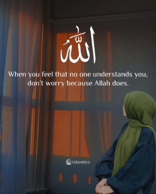 When you feel that no one understands you, don’t worry because Allah does.