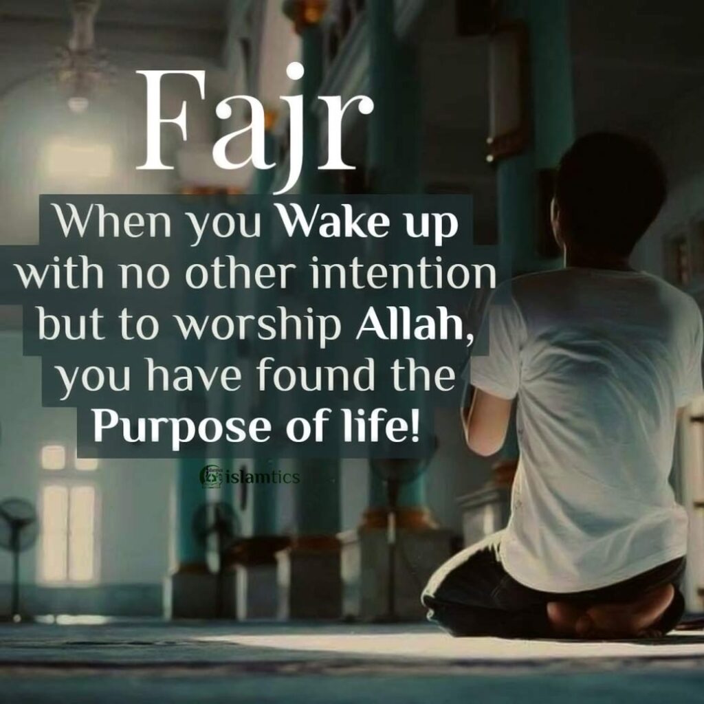 When you wake up with no other intention but to worship Allah, you have found the purpose of life