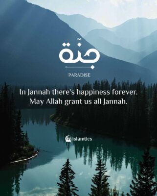 In Jannah, there's happiness forever. May Allah grant us all Jannah.