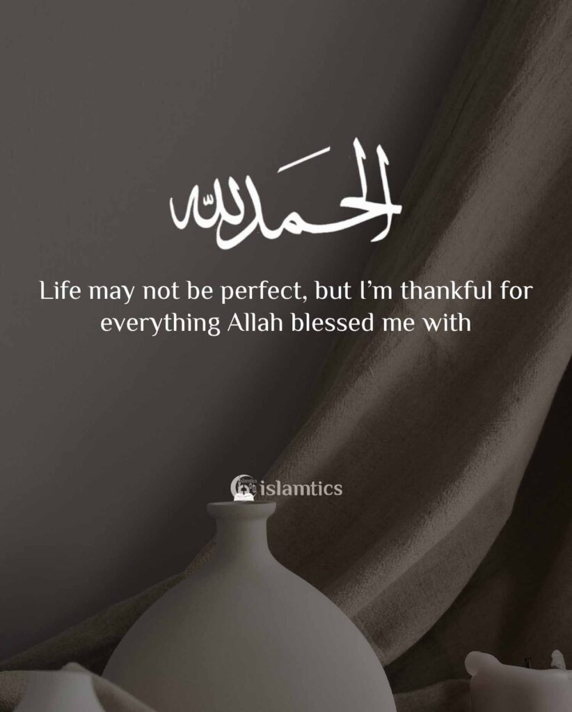 Life may not be perfect, but I’m thankful for everything Allah blessed me with