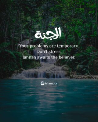 Your problems are temporary. Don’t stress. Jannah awaits the believer.