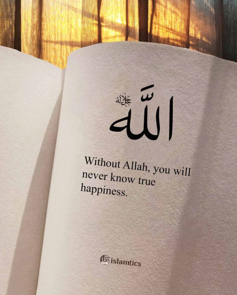 Without Allah, you will never know true happiness.