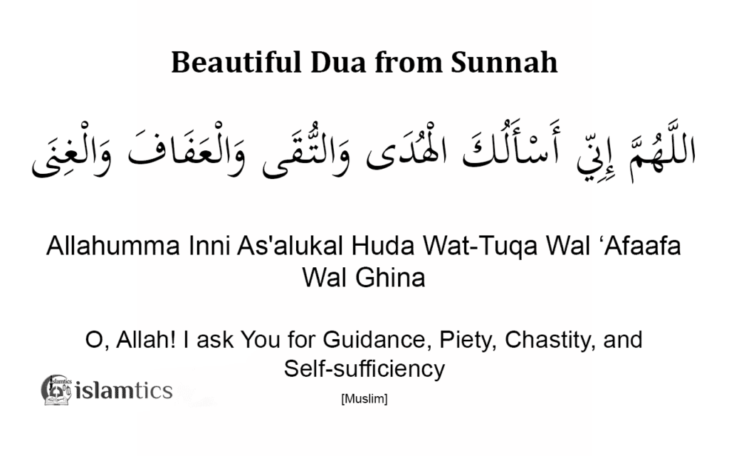 Allahumma Inni As'alukal Huda full dua meaning arabic