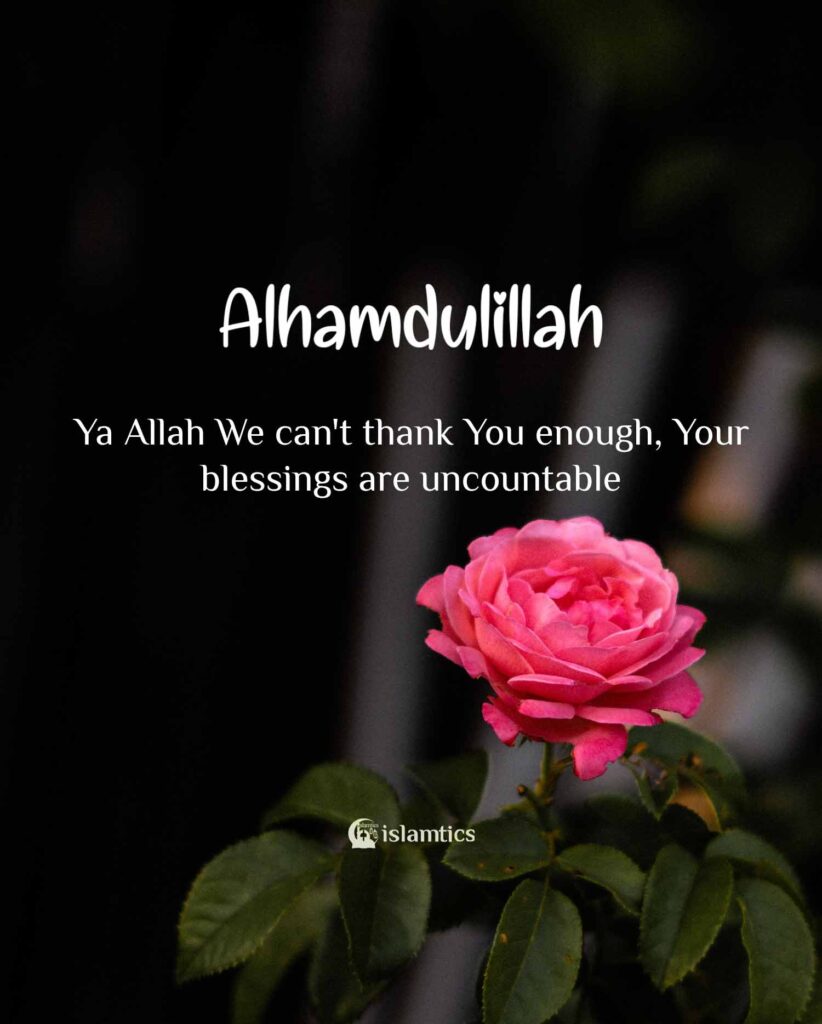 Ya Allah We can't thank You enough, Your blessings are uncountable