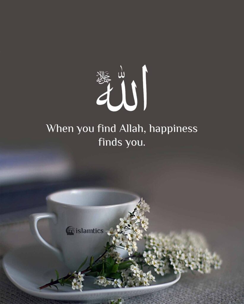 When you find Allah, happiness finds you.