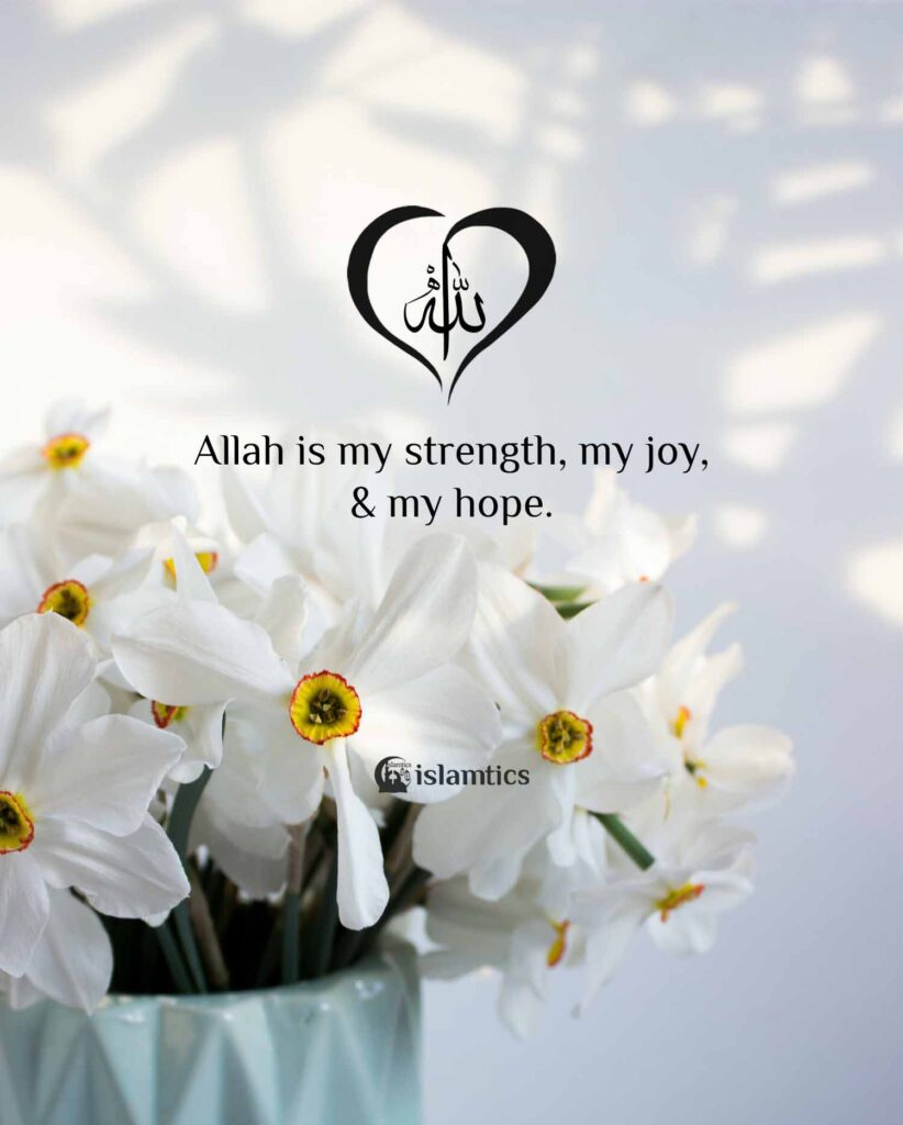 Allah is my strength, my joy, & my hope.