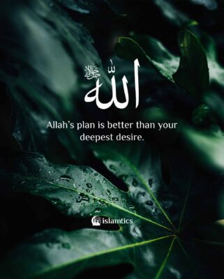 Allah’s plan is better than your deepest desire.