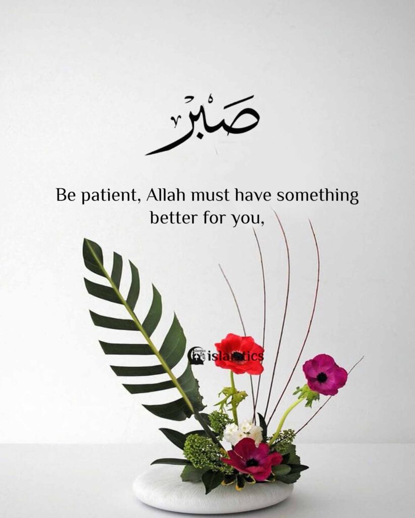 Be patient, Allah must have something better for you,