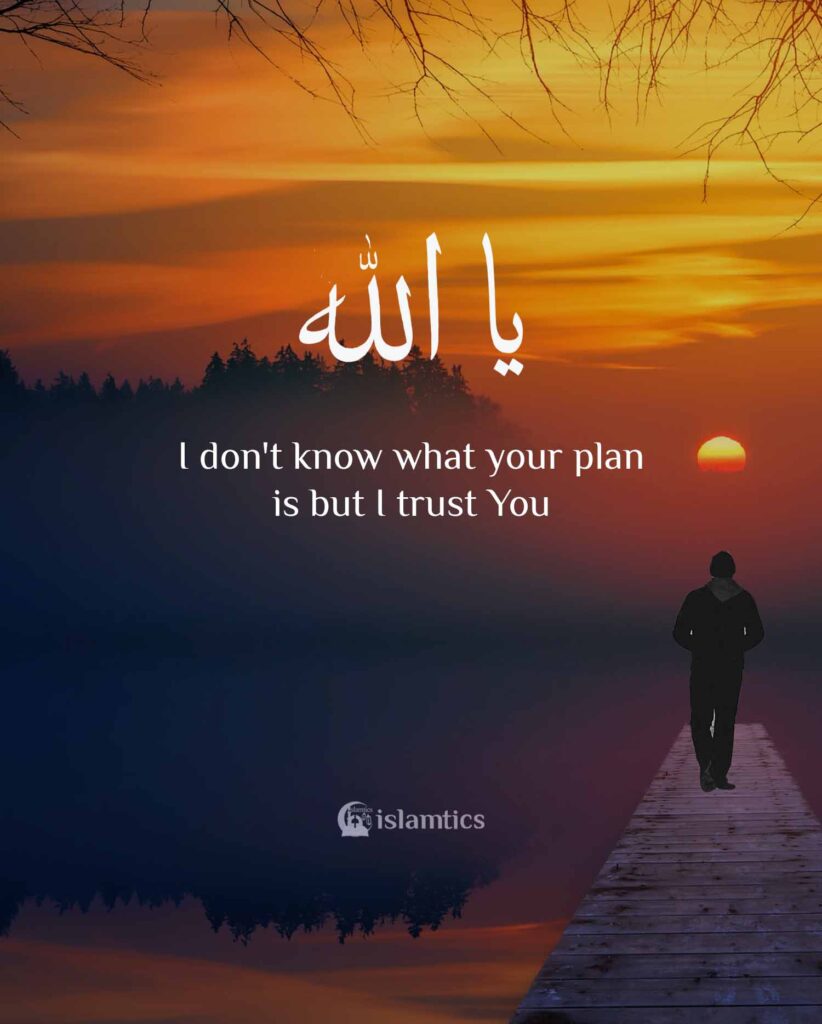 Ya Allah, I don't know what your plan is but I trust You