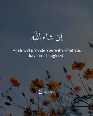 Allah will provide you with what you have not imagined.