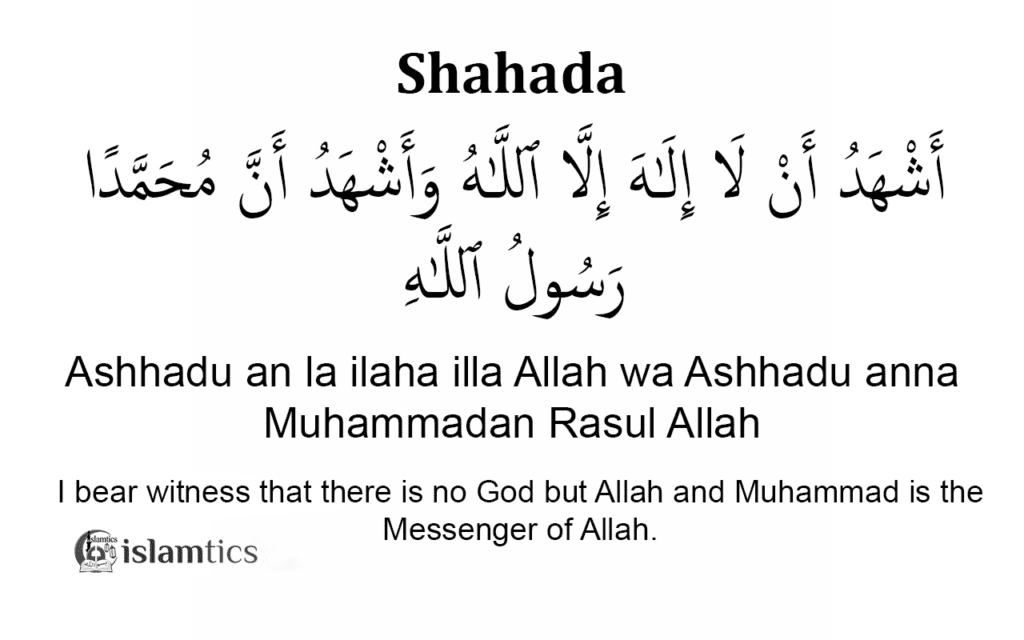 Shahada Meaning, in English, Arabic