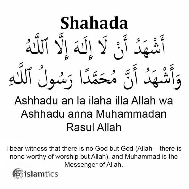 Shahada Meaning, in English, Arabic 