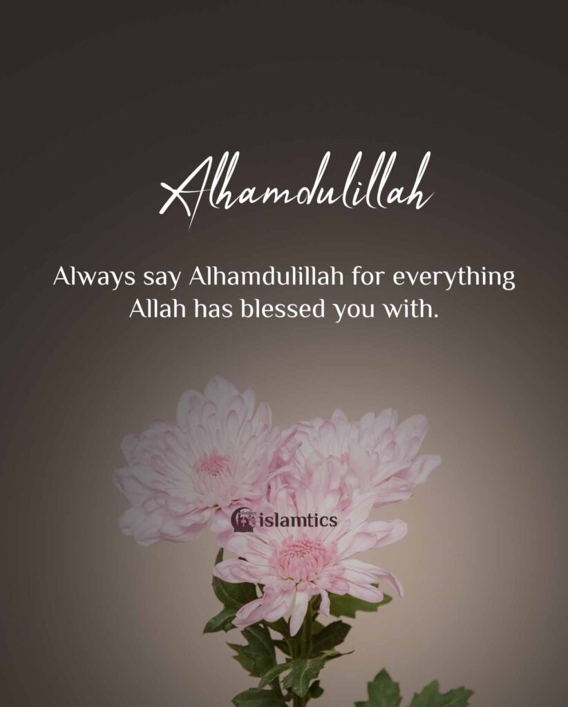 Always say Alhamdulillah for everything Allah has blessed you with ...