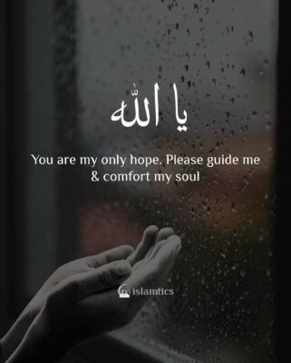 Ya Allah you are my only hope please guide me and comfort my soul