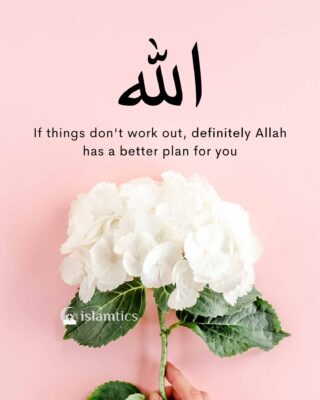 If things don't work out smoothly definitely Allah has a better plan for you