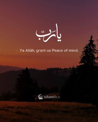 O Allah, Grant us Peace of mind