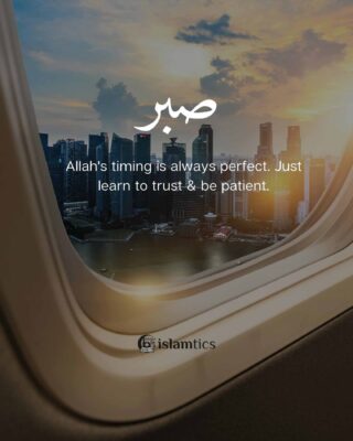 Allah's timing is always perfect. Just learn to trust and be patient.