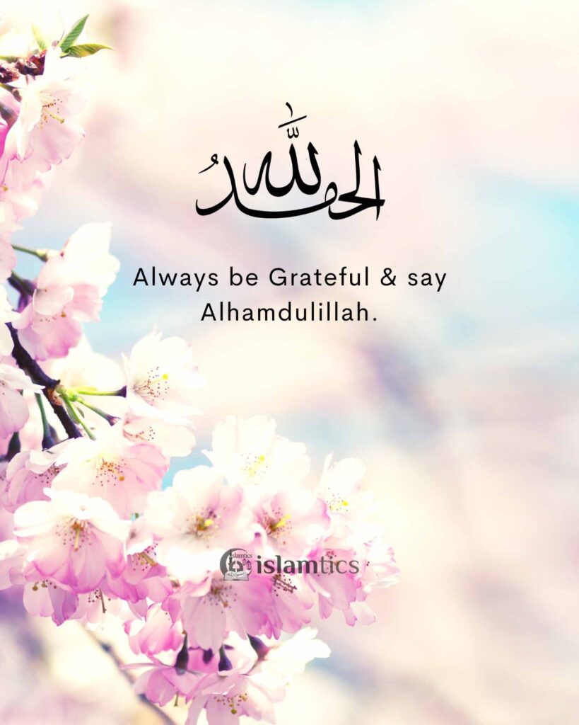 Always be Grateful & say Alhamdulillah.