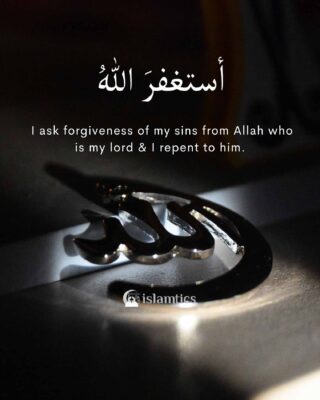 I ask forgiveness of my sins from Allah who is my lord & I repent to him.