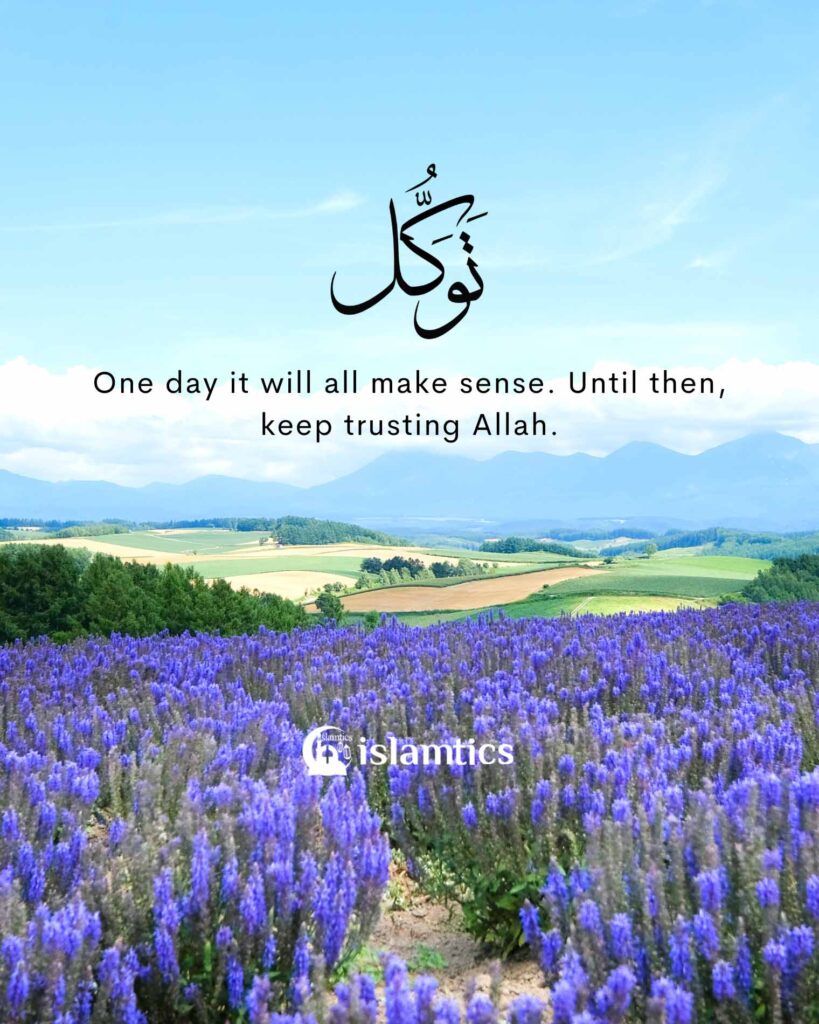 One day it will all make sense. Until then, keep trusting Allah.