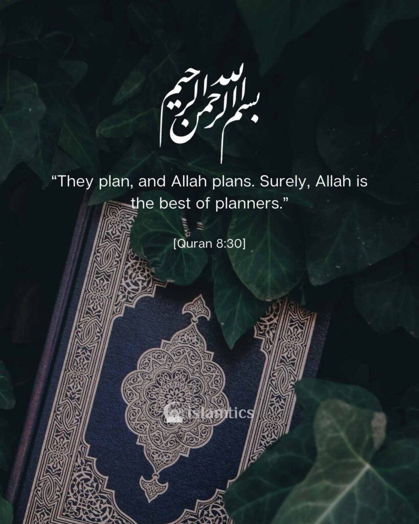“They plan, and Allah plans. Surely, Allah is the best of planners.”