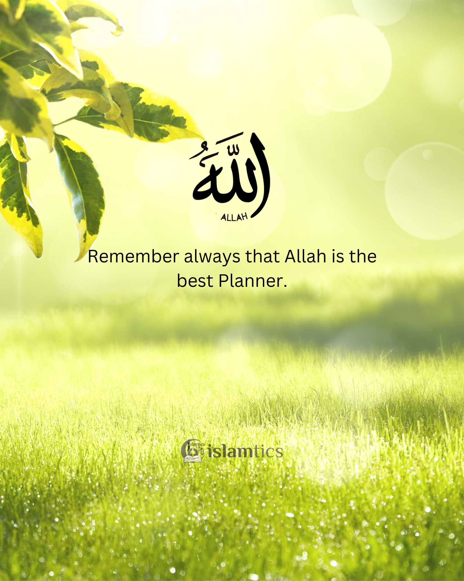  Remember always that Allah is the best Planner.