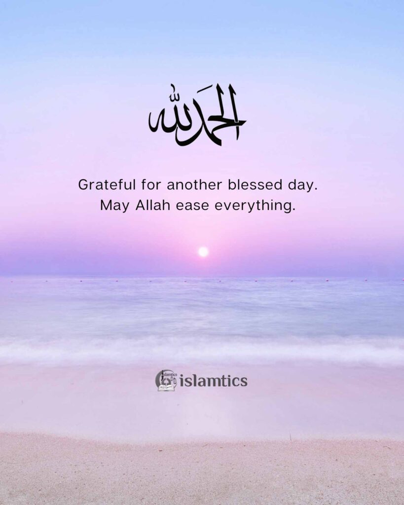 Alhamdulillah, grateful for another blessed day. May Allah ease everything.