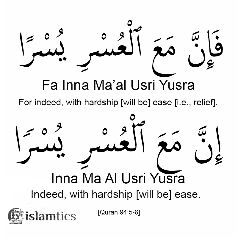 Inna Ma Al Usri Yusra Fa Inna Ma’al Usri Yusra dua meaning in english and arabic