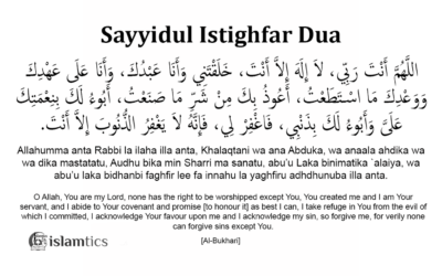 Sayyidul Istighfar Dua in arabic english and meaning