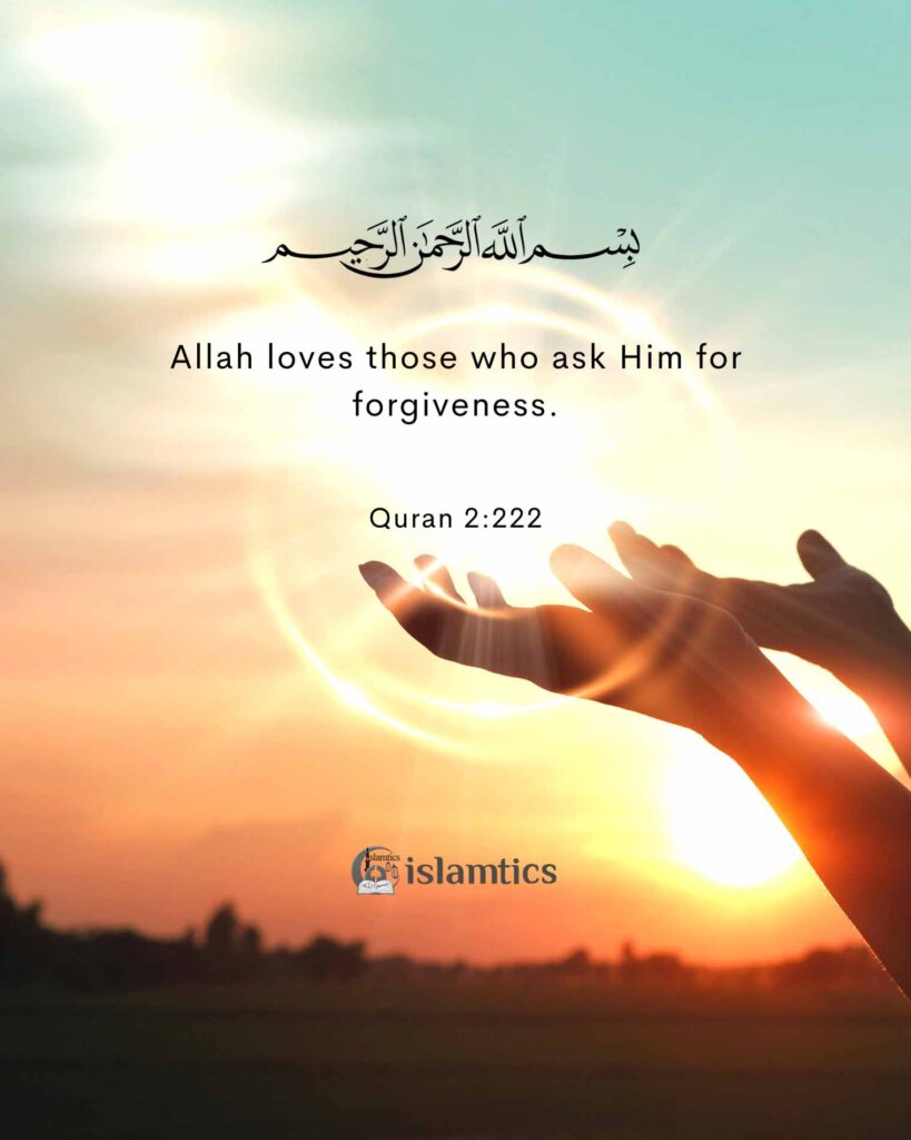 Allah loves those who ask Him for forgiveness.