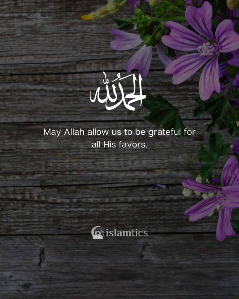 May Allah allow us to be grateful for all His favors.
