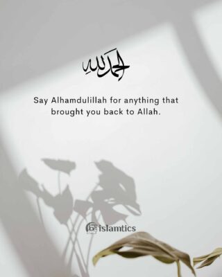 Say Alhamdulillah for anything that brought you back to Allah.