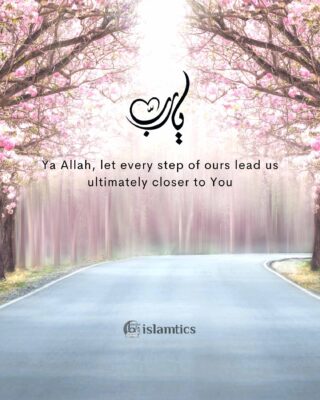 Ya Allah, let every step of ours lead us ultimately closer to You