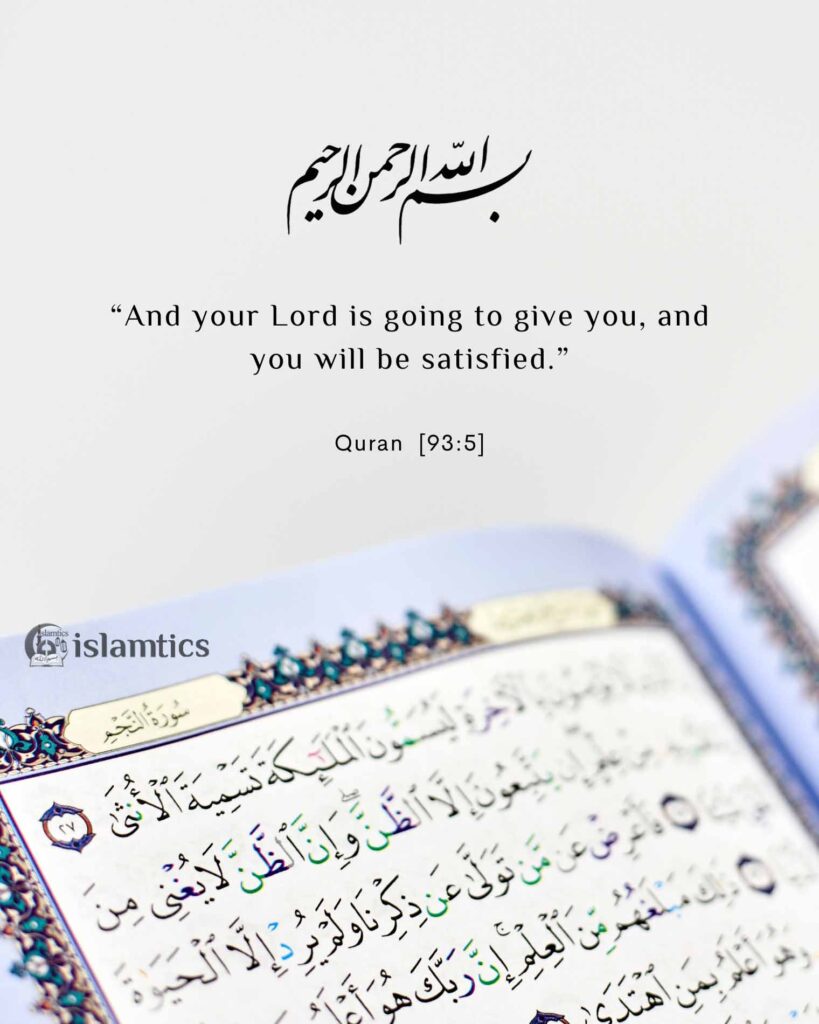 And your Lord is going to give you, and you will be satisfied.
