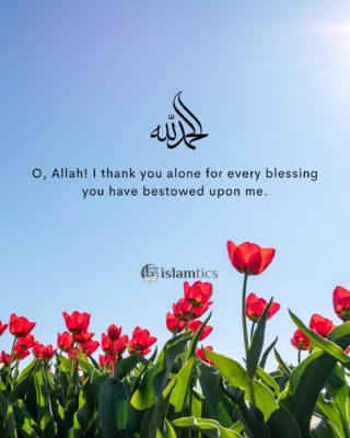 Oh Allah! I thank you alone for every blessing you have bestowed upon me.