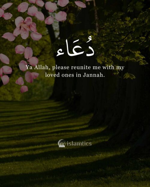 Ya Allah, please reunite me with my loved ones in Jannah. | islamtics