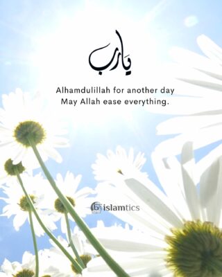 Alhamdulillah for another day May Allah ease everything.
