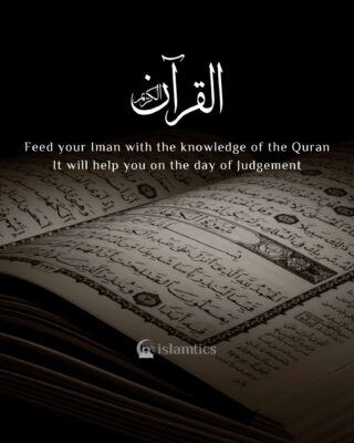 Feed your IMAAN with the knowledge of Quran It will help you on the day of Judgement