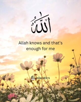 Allah knows and that’s enough for me