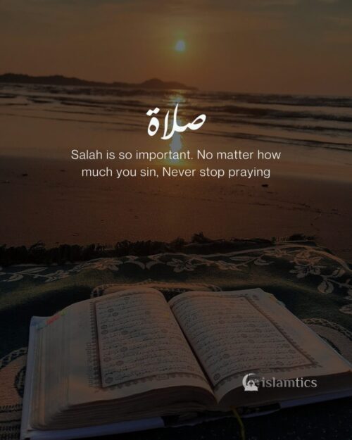 Salah is so important. No matter how much you sin, Never stop praying