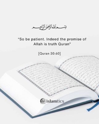 So be patient. Indeed the promise of Allah is truth Quran