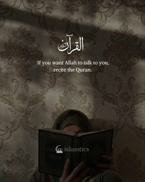 If you want Allah to talk to you, recite the Quran.
