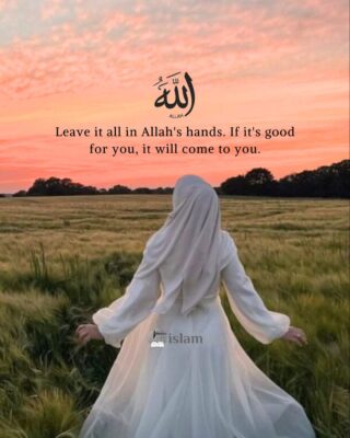 Leave it all in Allah's hands. If it's good for you, it will come to you.