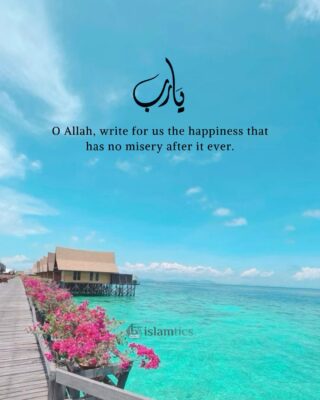 O Allah, write for us the happiness that has no misery after it ever.