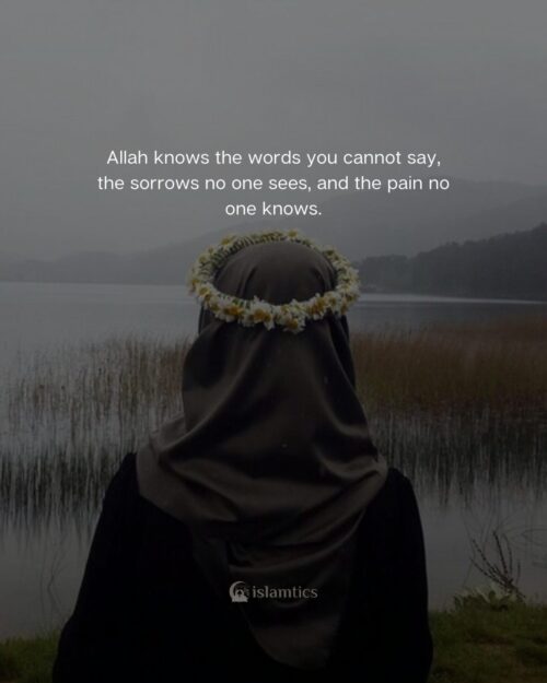 Allah knows the words you cannot say, the sorrows no one sees