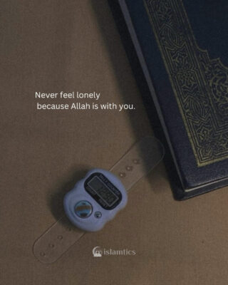 Never feel lonely because Allah is with you.