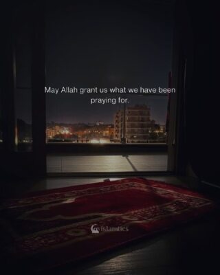 May Allah grant us what we have been praying for.