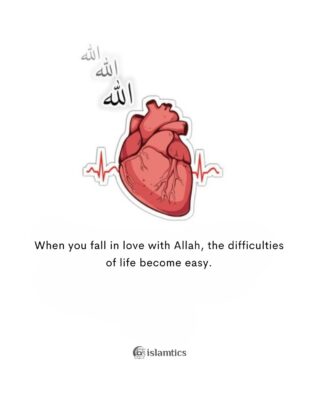 When you fall in love with Allah, the difficulties of life become easy.